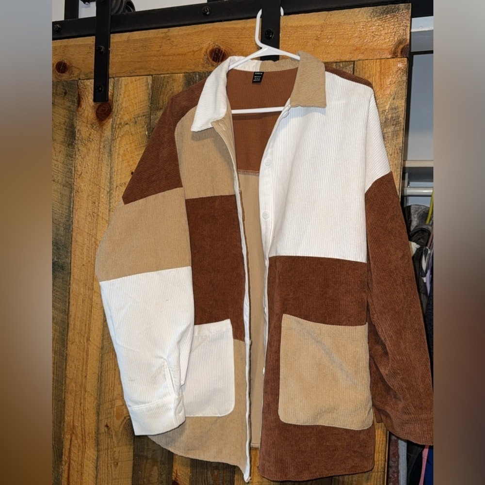 Colorblock Corduroy Shacket